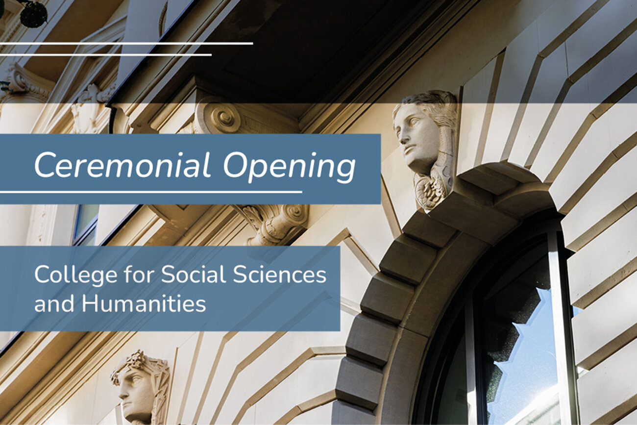 illustrative graphic with a photo of the College building's facade in the background