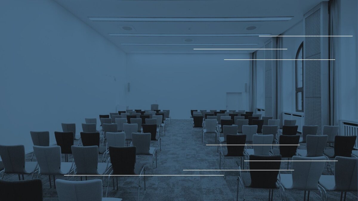 symbolic graphic: conference hall with rows of chairs