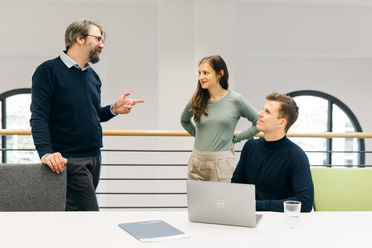 group members discussing