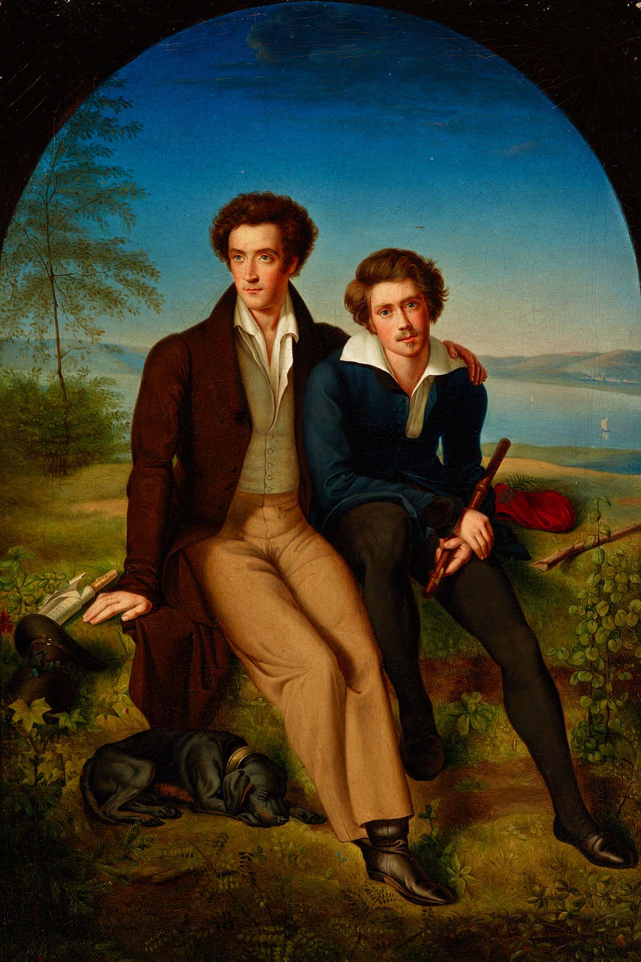 Theodor Hildebrandt, self-portrait with artist friend, Kunstpalast Düsseldorf
