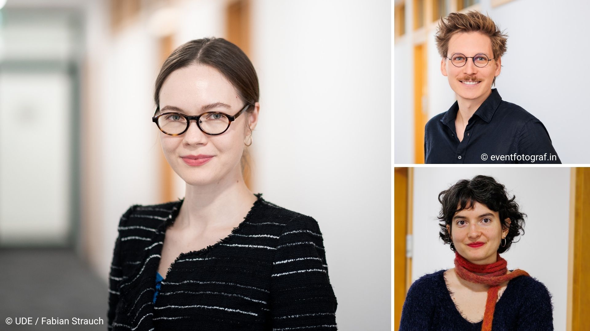 collage with portrait photos of team members